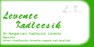 levente kadlecsik business card